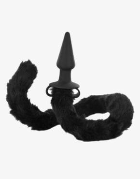 Silikone anal pluggen på kattehalen føles meget behagelig