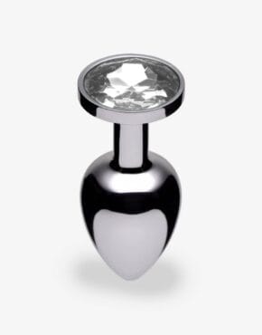 Anal smykke plug med farvet sten-0