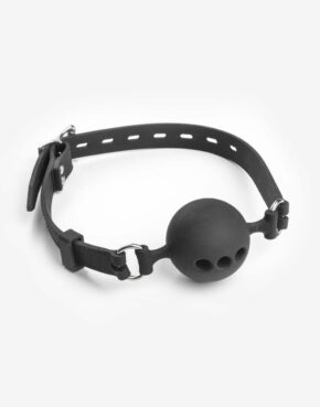 Sort silikone gag med lufthuller/savlehuller