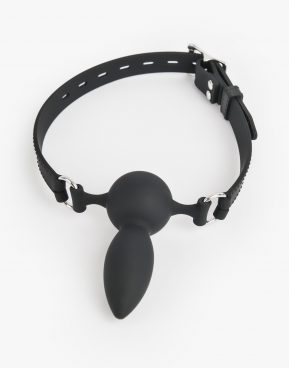 SM Play ball gag med plug i silikone