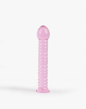 Glas dildo med riller 17,5 cm