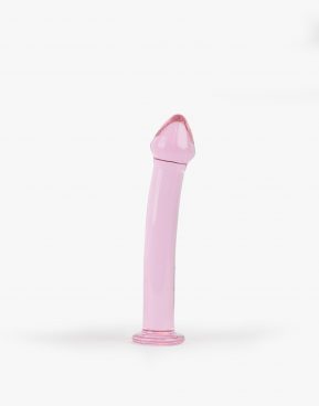 Glas dildo - kurvet 17,5 cm