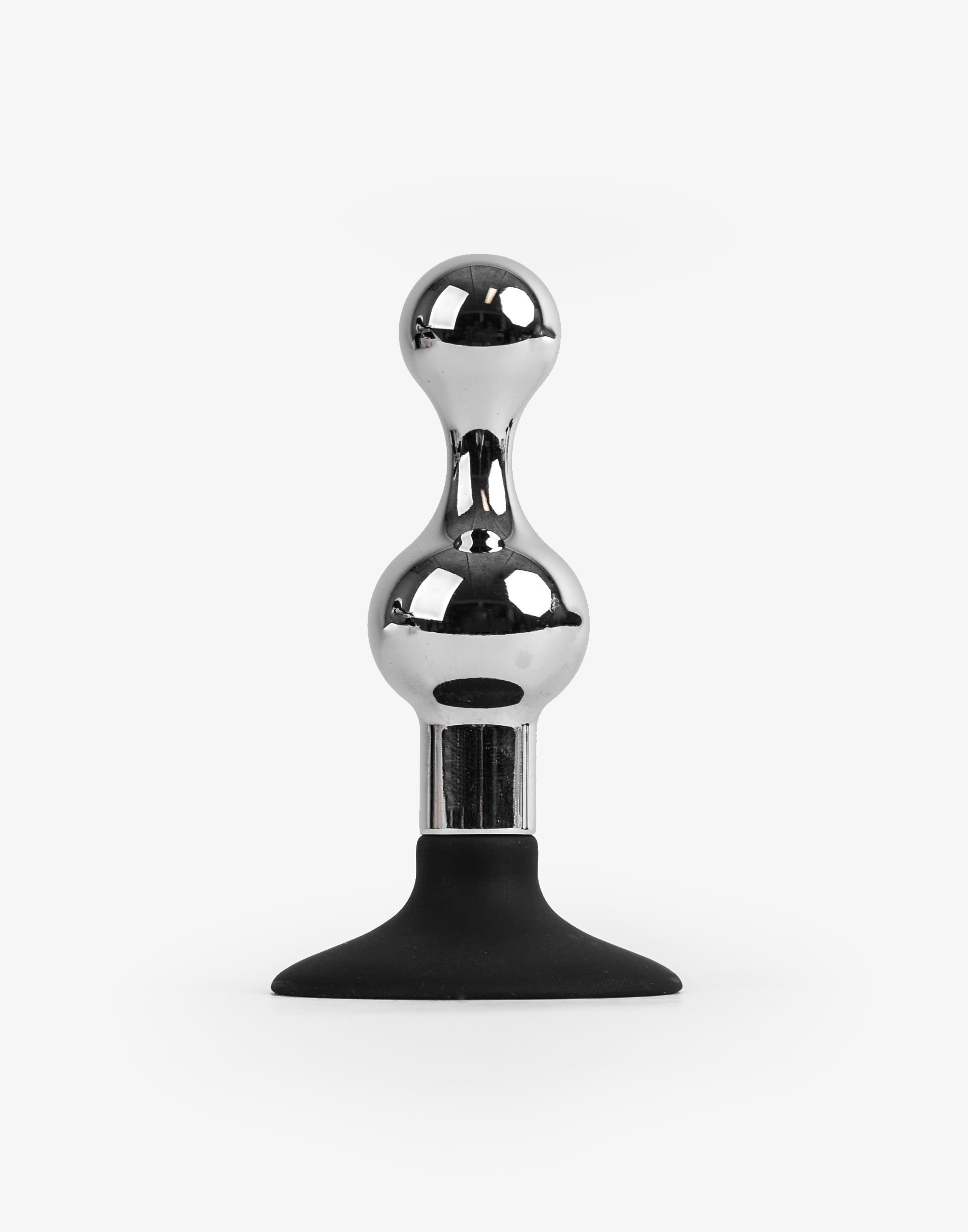 Beaded - Metal butt plug med sugekop