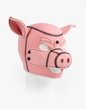 Pig play gimp maske i pink neopren