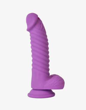 Velvet Wave - Rillet dildo i lilla silikone