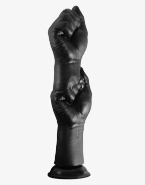 Double Fist - Sort PVC dildo